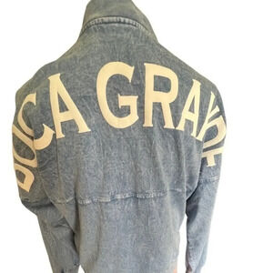 Boca Grande Denim Bomber Zippered Jacket‎ M